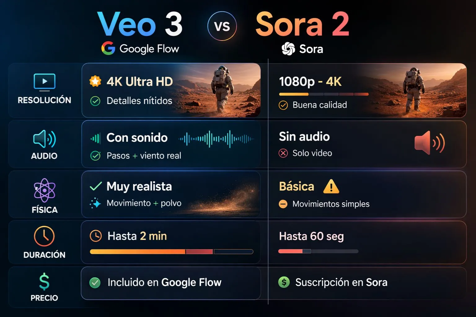 Veo 3 vs Sora 2 - comparativa